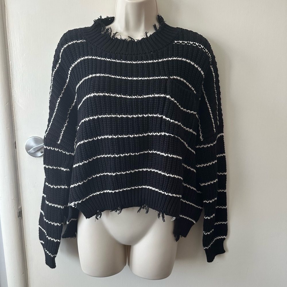 Vintage Havana Black and White Striped Sweater